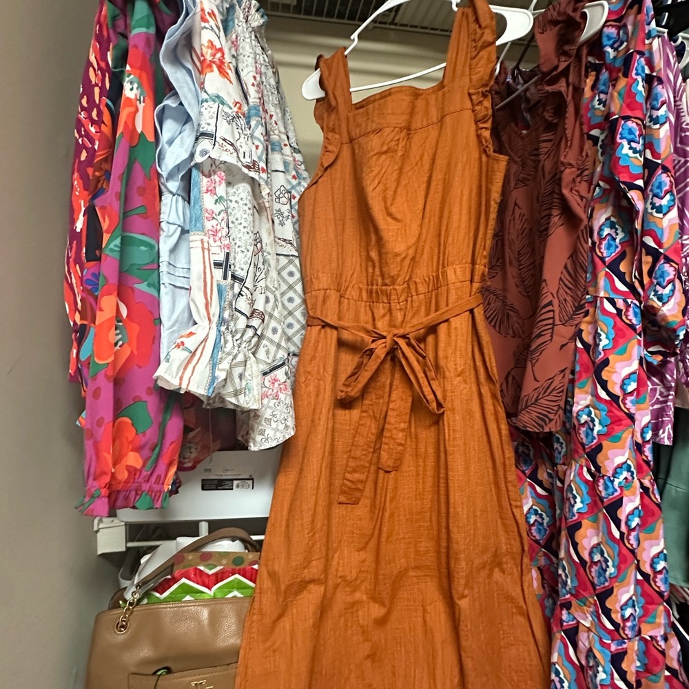 Universal Thread Orange Square Neck Midi Sundress - image 3